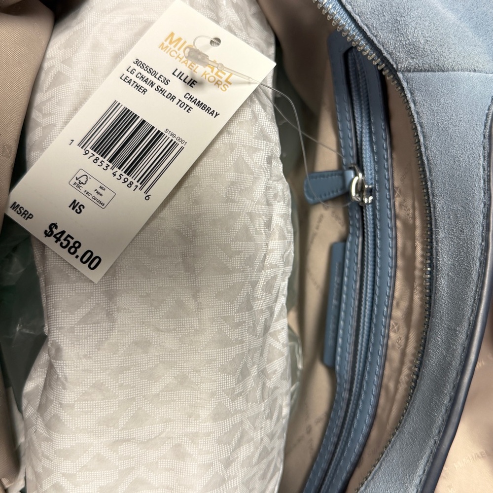 Michael Kors Lillie Soft Blue Hobo Bag - Picture 7 of 10
